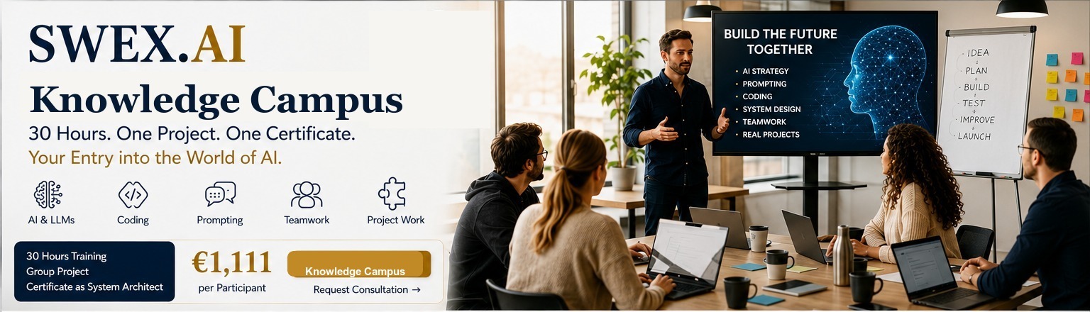 SWEX.AI On-Site Knowledge Campus: 30 hours. One project. One certificate.