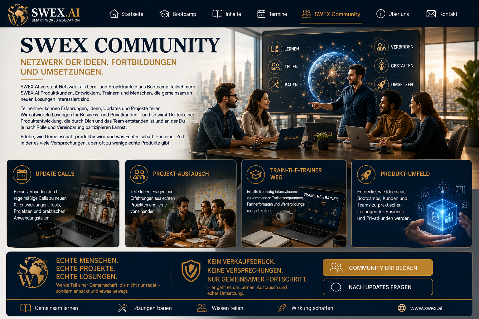 SWEX Community: Netzwerk der Ideen, Fortbildungen und Umsetzungen.