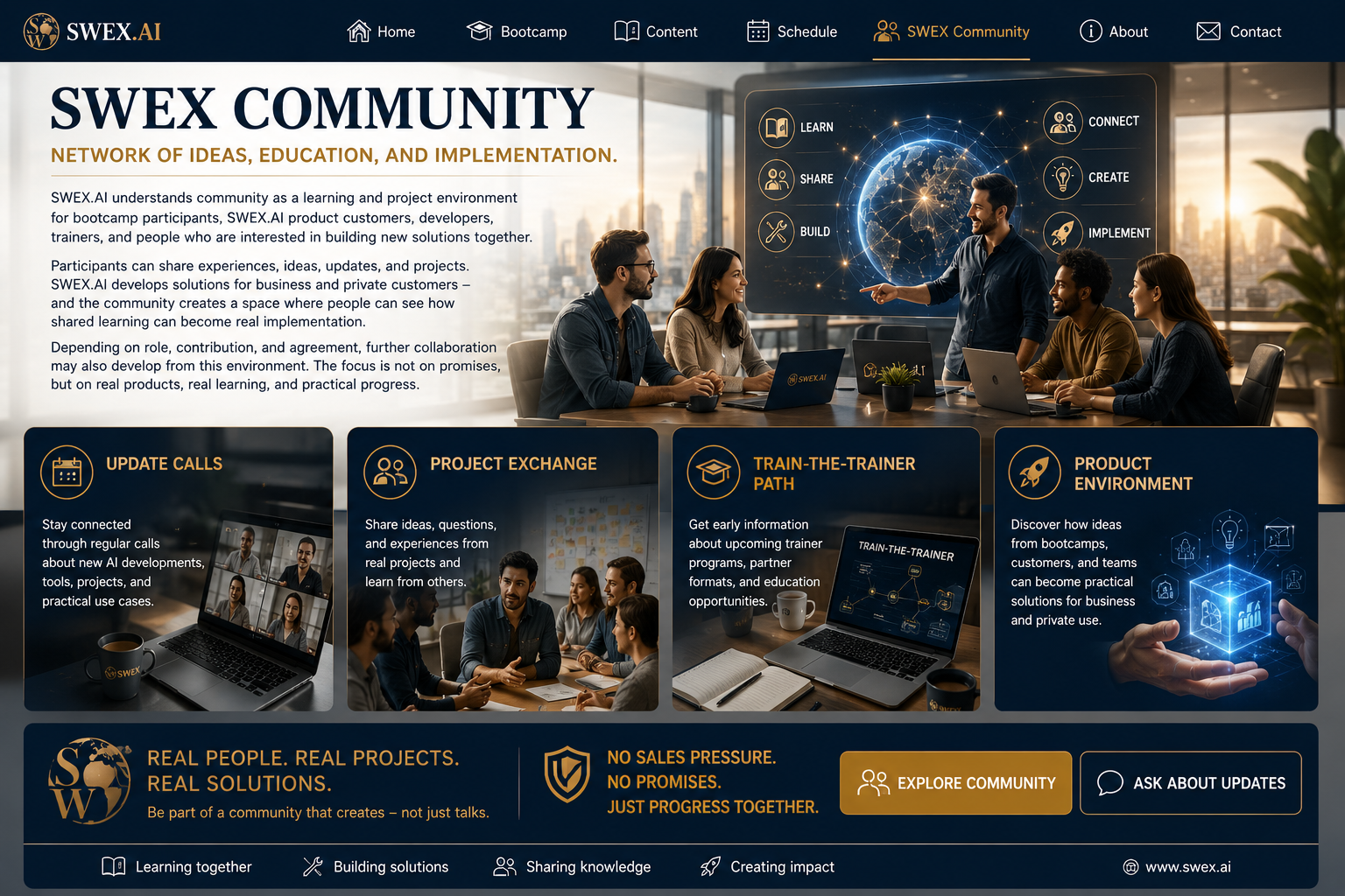 SWEX Community: network of ideas, education, and implementation.